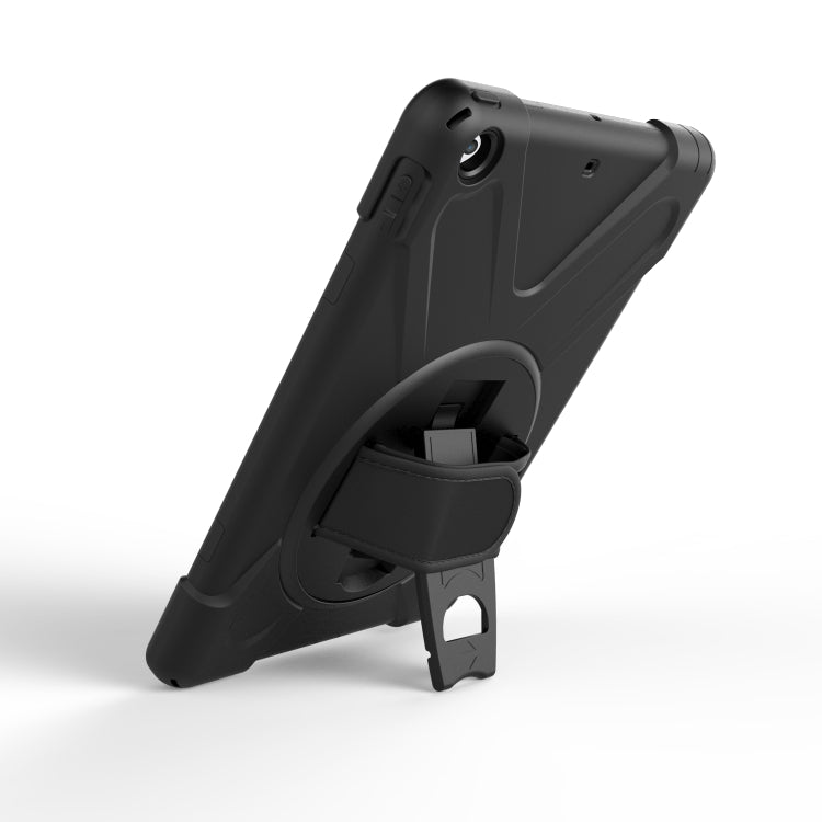 For iPad 10.2 2021 / 2020 / 2019 360 Degree Rotation PC + Silicone Protective Case with Holder & Hand-strap