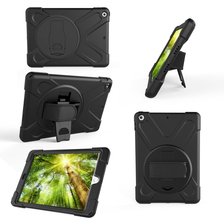 For iPad 10.2 2021 / 2020 / 2019 360 Degree Rotation PC + Silicone Protective Case with Holder & Hand-strap