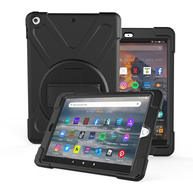 For Amazon fire 7 (2017)(2019) 360 Degree Rotation PC + Silicone Protective Case with Holder & Hand-strap