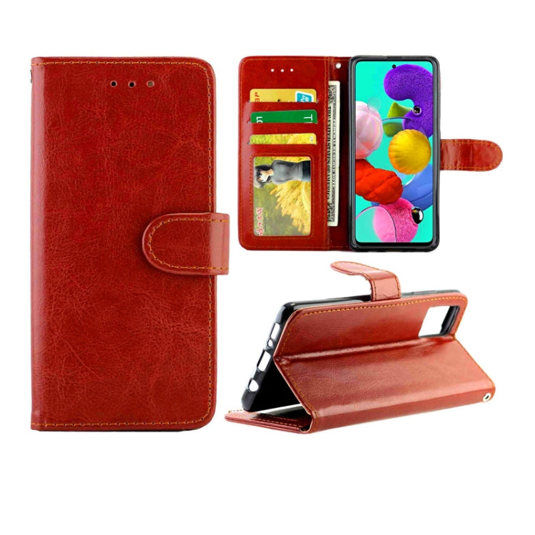 For Galaxy A51 Crazy Horse Texture Leather Horizontal Flip Protective Case with Holder & Card Slots & Wallet & Photo Frame