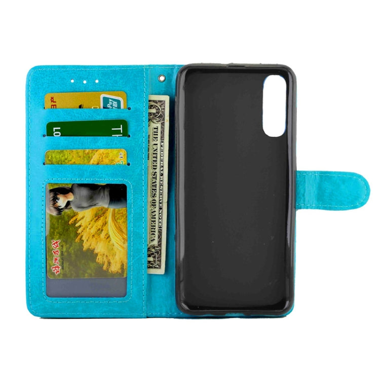 For Galaxy A70S/A70 Crazy Horse Texture Leather Horizontal Flip Protective Case with Holder & Card Slots & Wallet & Photo Frame