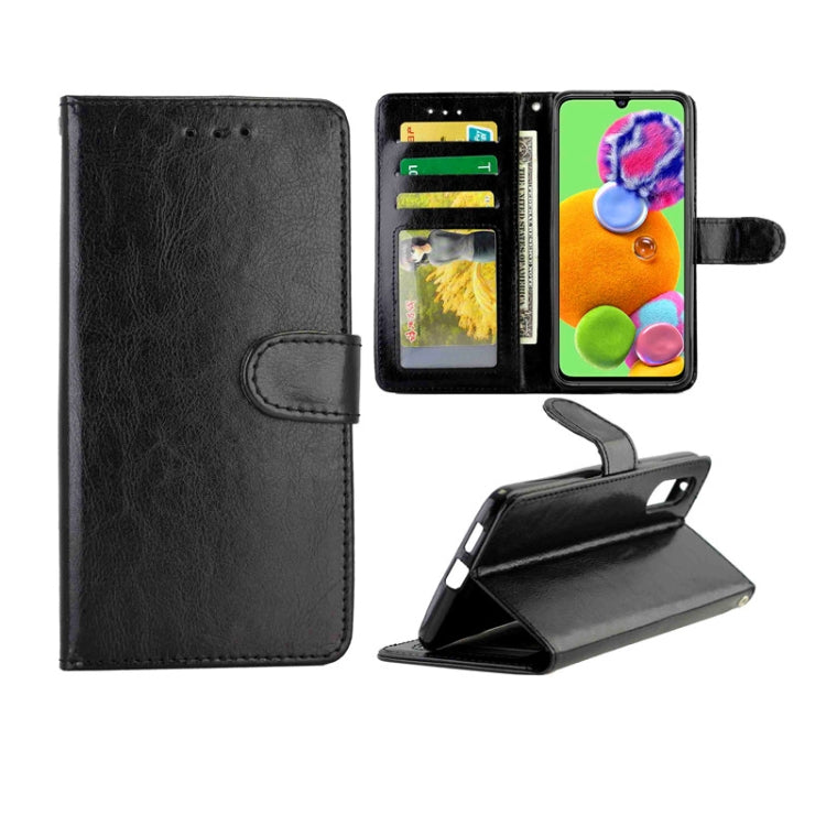 For Galaxy A90 5G Crazy Horse Texture Leather Horizontal Flip Protective Case with Holder & Card Slots & Wallet & Photo Frame