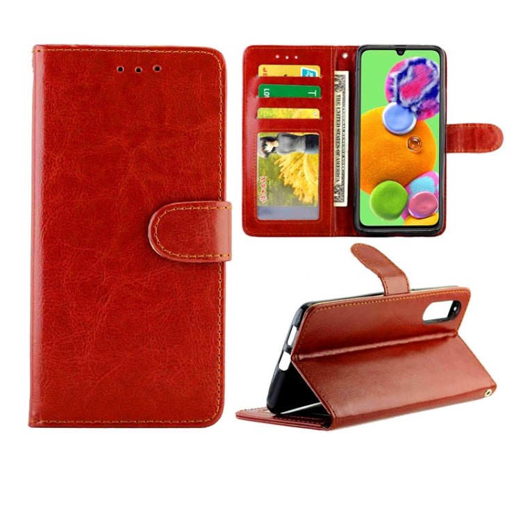 For Galaxy A90 5G Crazy Horse Texture Leather Horizontal Flip Protective Case with Holder & Card Slots & Wallet & Photo Frame