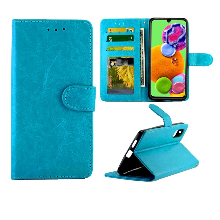 For Galaxy A90 5G Crazy Horse Texture Leather Horizontal Flip Protective Case with Holder & Card Slots & Wallet & Photo Frame