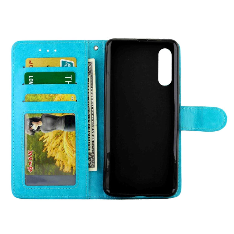 For Galaxy A90 5G Crazy Horse Texture Leather Horizontal Flip Protective Case with Holder & Card Slots & Wallet & Photo Frame