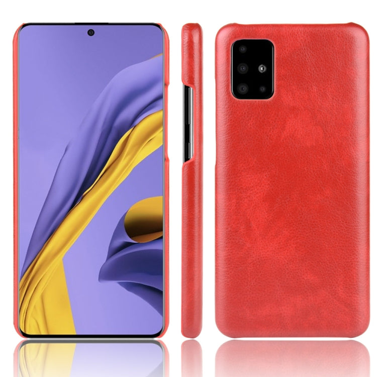 For Galaxy A51 Shockproof Litchi Texture PC + PU Case