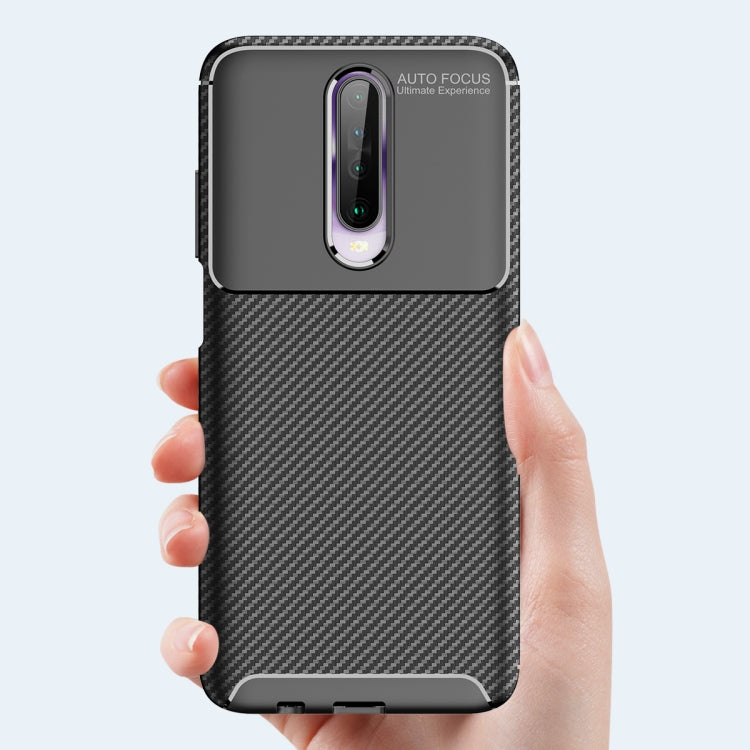 For Xiaomi Redmi K30 5G Carbon Fiber Texture Shockproof TPU Case(Black)
