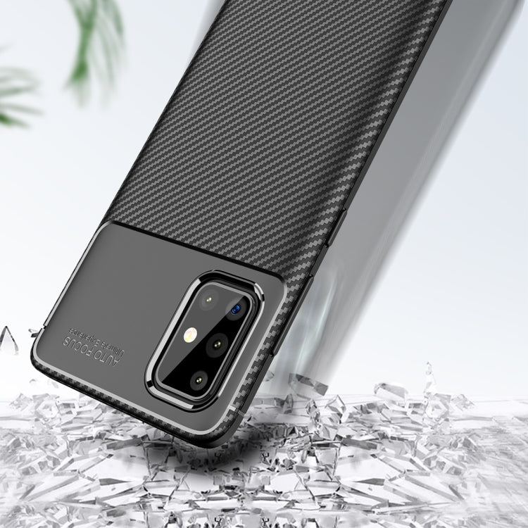 For Galaxy A91 Carbon Fiber Texture Shockproof TPU Case