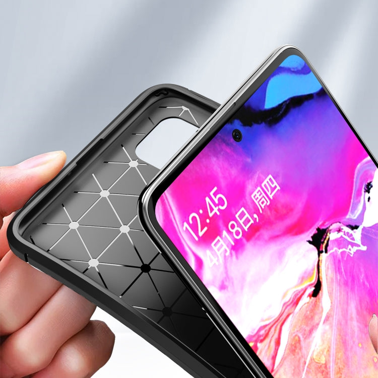 For Galaxy A91 Carbon Fiber Texture Shockproof TPU Case