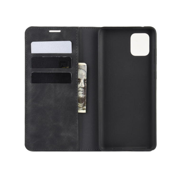 For Galaxy A81 / M60S / Note 10 Lite  Retro-skin Business Magnetic Suction Leather Case with Holder & Card Slots & Wallet