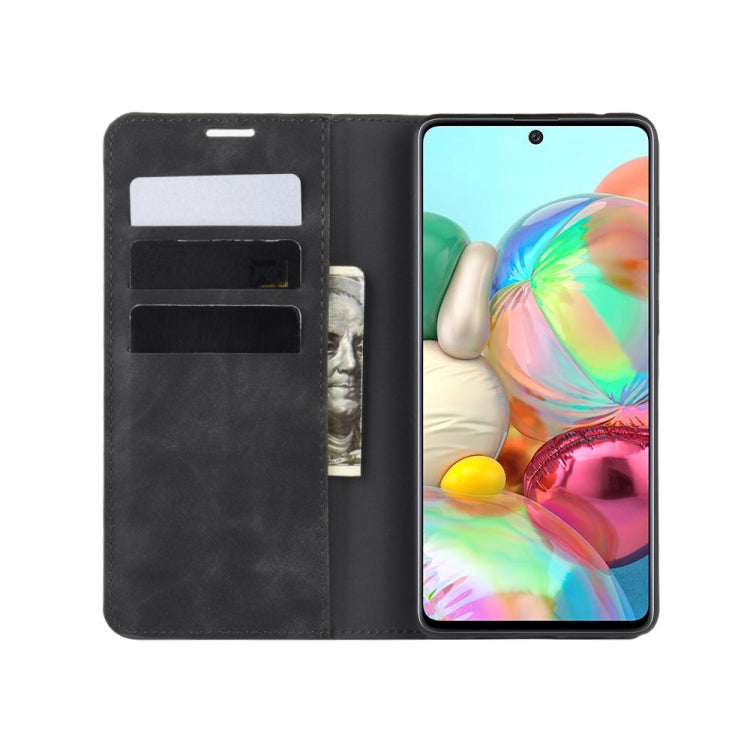 For Galaxy A81 / M60S / Note 10 Lite  Retro-skin Business Magnetic Suction Leather Case with Holder & Card Slots & Wallet