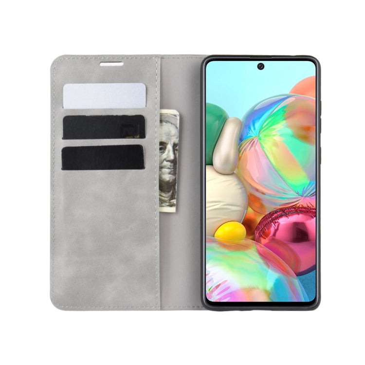 For Galaxy A81 / M60S / Note 10 Lite  Retro-skin Business Magnetic Suction Leather Case with Holder & Card Slots & Wallet