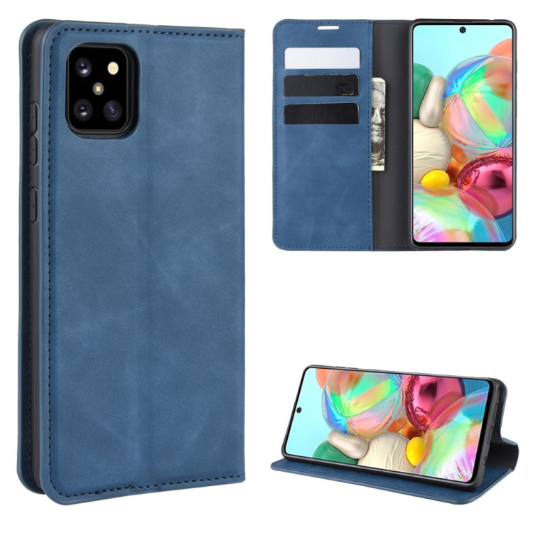 For Galaxy A81 / M60S / Note 10 Lite  Retro-skin Business Magnetic Suction Leather Case with Holder & Card Slots & Wallet