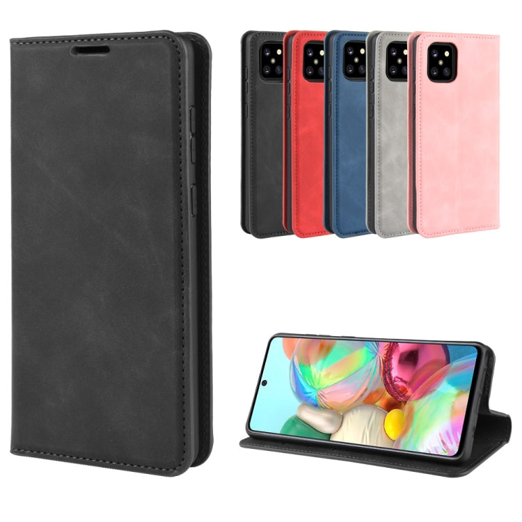 For Galaxy A81 / M60S / Note 10 Lite  Retro-skin Business Magnetic Suction Leather Case with Holder & Card Slots & Wallet