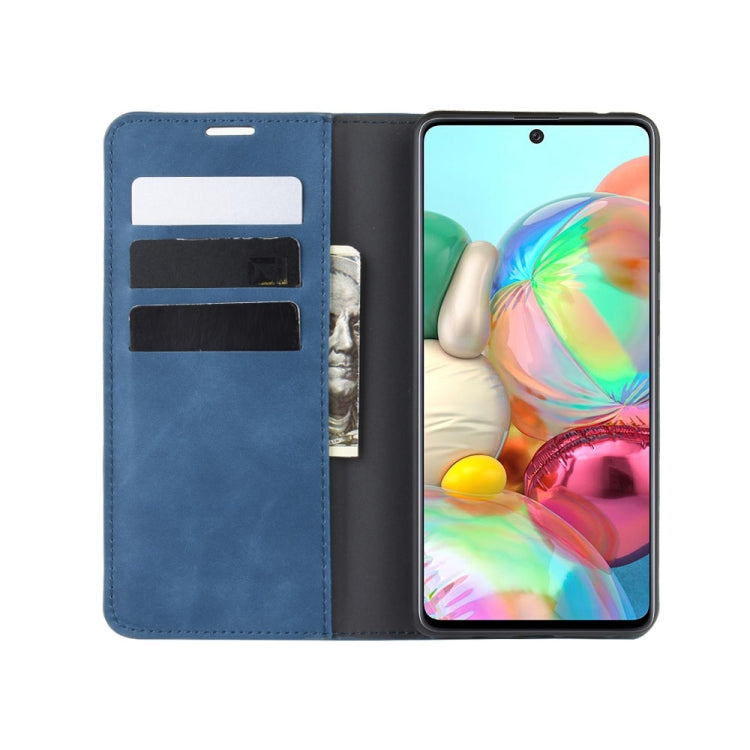 For Galaxy A81 / M60S / Note 10 Lite  Retro-skin Business Magnetic Suction Leather Case with Holder & Card Slots & Wallet