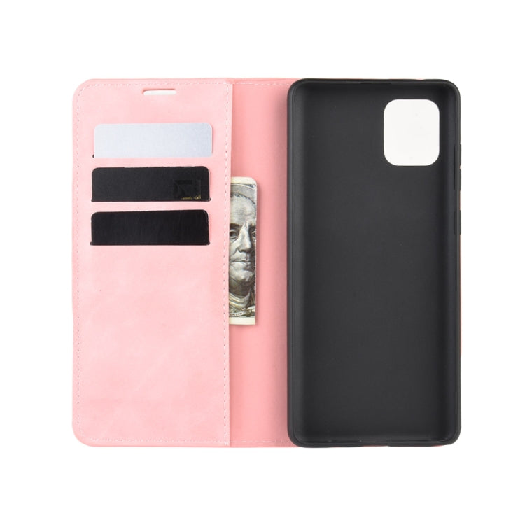 For Galaxy A81 / M60S / Note 10 Lite  Retro-skin Business Magnetic Suction Leather Case with Holder & Card Slots & Wallet