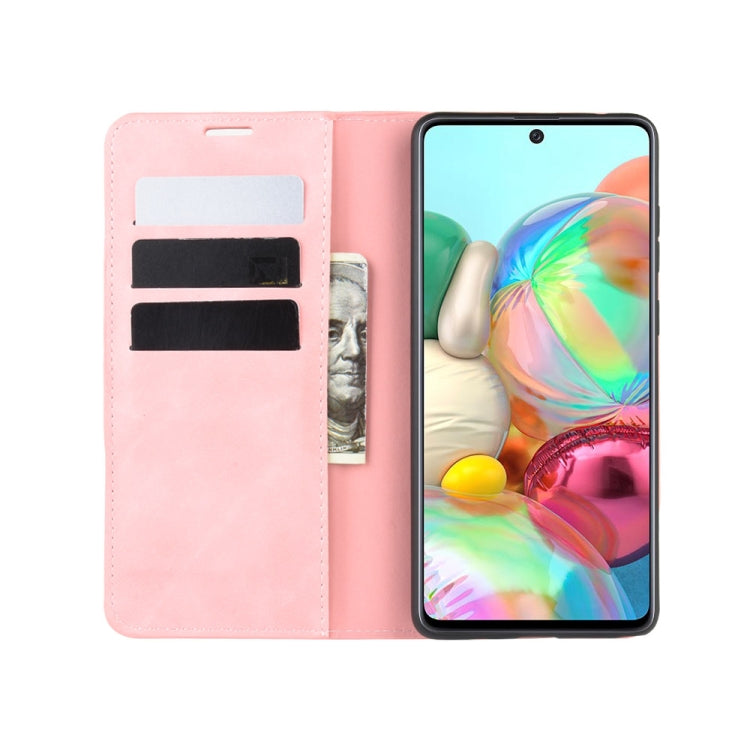 For Galaxy A81 / M60S / Note 10 Lite  Retro-skin Business Magnetic Suction Leather Case with Holder & Card Slots & Wallet