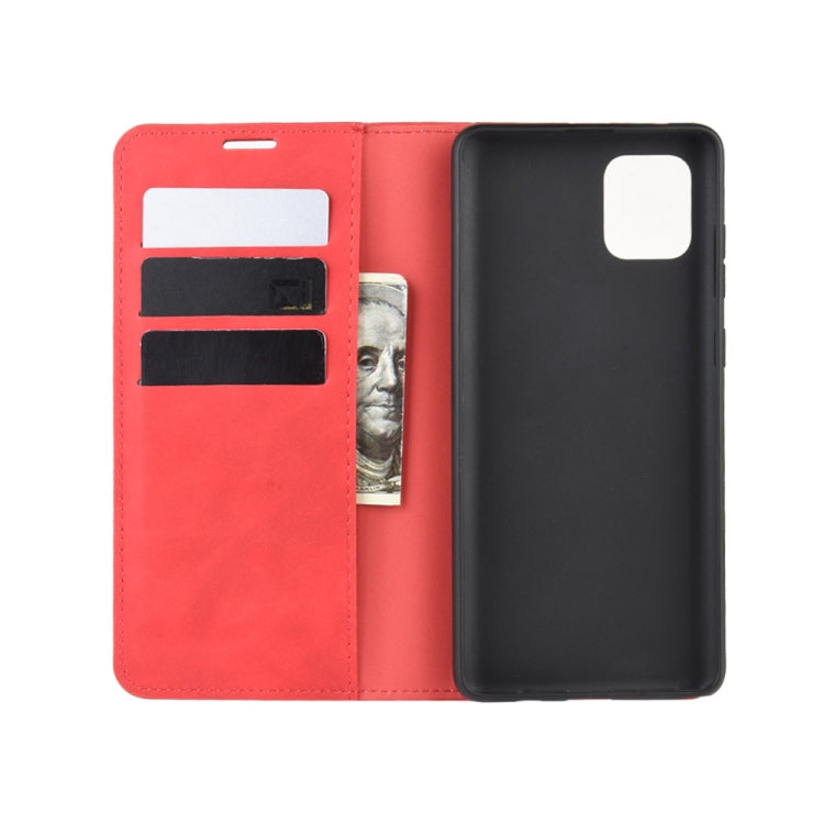 For Galaxy A81 / M60S / Note 10 Lite  Retro-skin Business Magnetic Suction Leather Case with Holder & Card Slots & Wallet