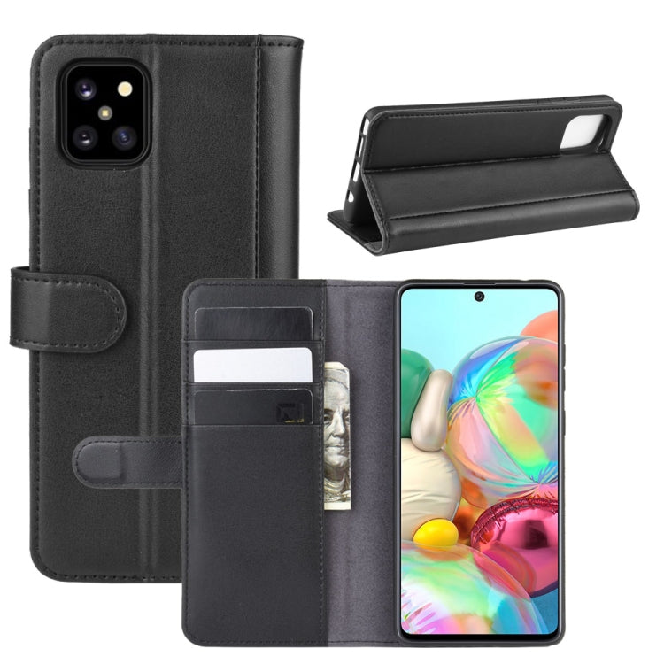 For Galaxy A81 / M60S / Note 10 Lite  Horizontal Flip Genuine Leather Case with Holder & Card Slots & Wallet