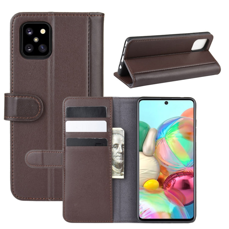 For Galaxy A81 / M60S / Note 10 Lite  Horizontal Flip Genuine Leather Case with Holder & Card Slots & Wallet