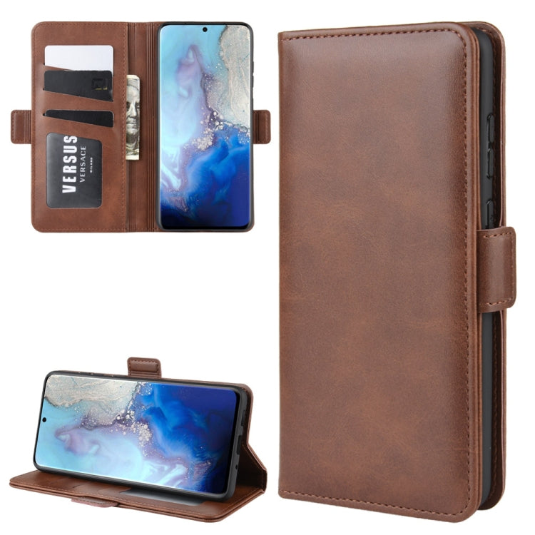 For Galaxy S20 Double Buckle Crazy Horse Business Mobile Phone Holster with Card Wallet Bracket Function