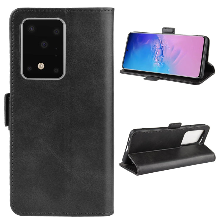 For Galaxy S20 Ultra Double Buckle Crazy Horse Business Mobile Phone Holster with Card Wallet Bracket Function