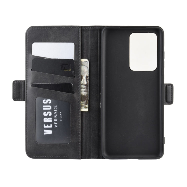 For Galaxy S20 Ultra Double Buckle Crazy Horse Business Mobile Phone Holster with Card Wallet Bracket Function