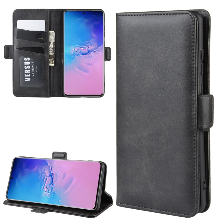 For Galaxy S20 Ultra Double Buckle Crazy Horse Business Mobile Phone Holster with Card Wallet Bracket Function