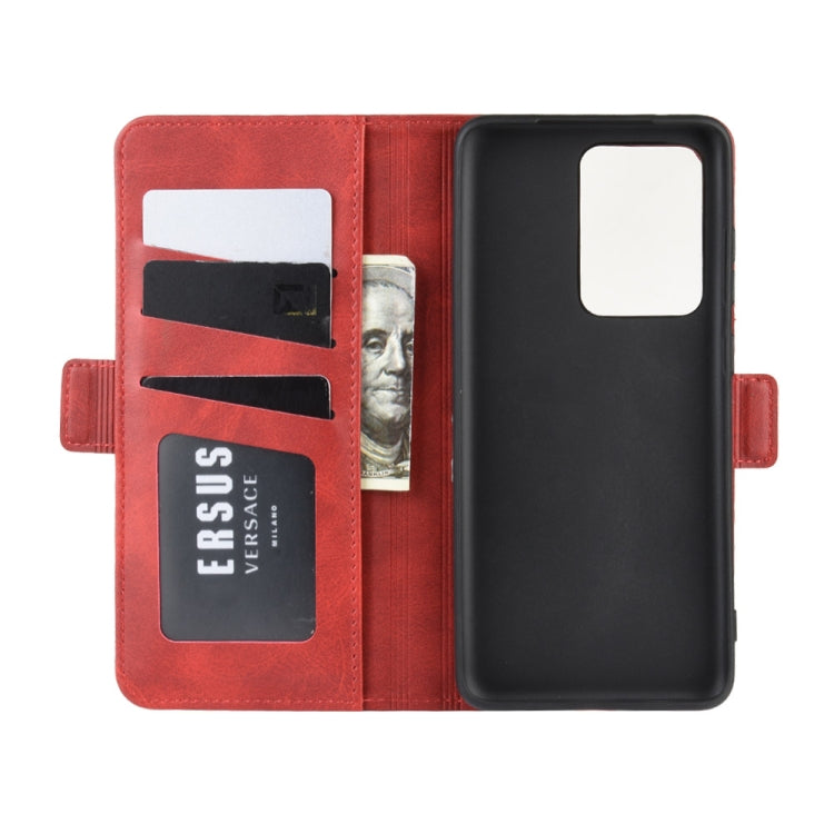 For Galaxy S20 Ultra Double Buckle Crazy Horse Business Mobile Phone Holster with Card Wallet Bracket Function