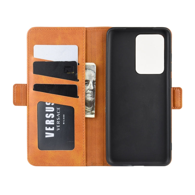 For Galaxy S20 Ultra Double Buckle Crazy Horse Business Mobile Phone Holster with Card Wallet Bracket Function