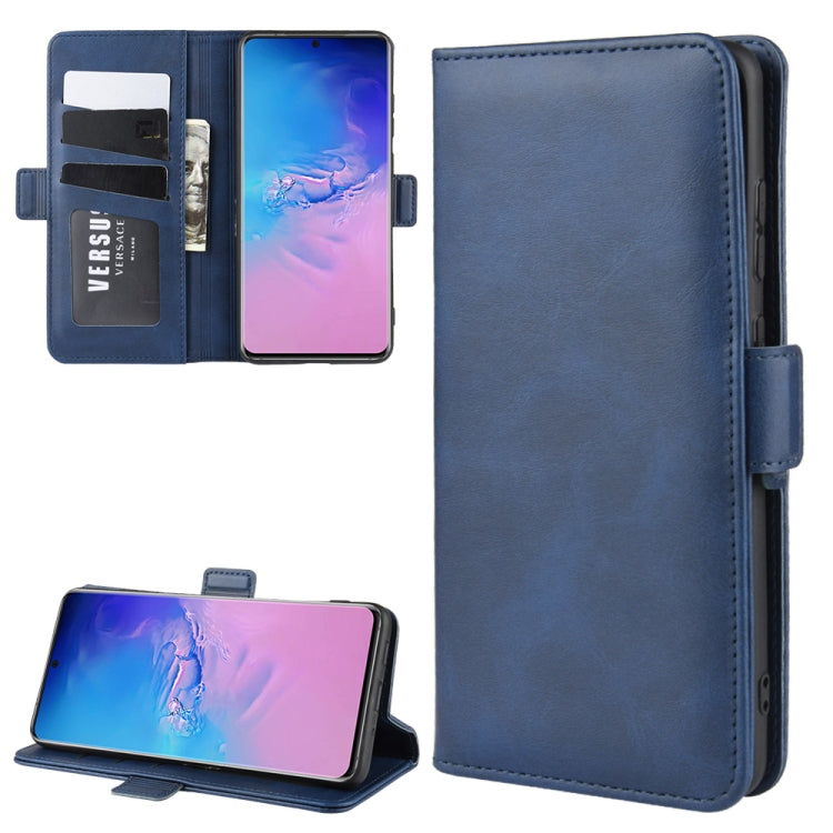 For Galaxy S20 Ultra Double Buckle Crazy Horse Business Mobile Phone Holster with Card Wallet Bracket Function