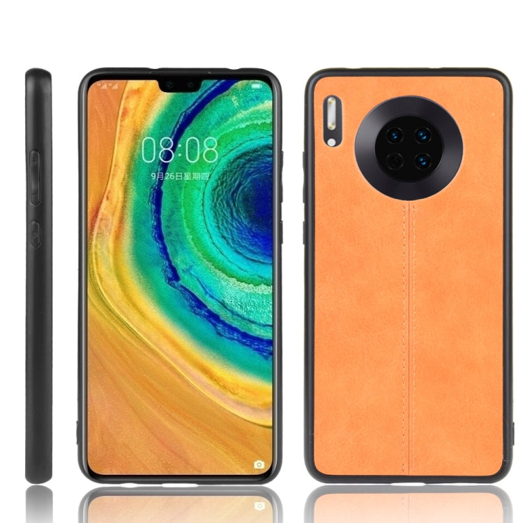 For Huawei Mate 30 Shockproof Sewing Cow Pattern Skin PC + PU + TPU Case