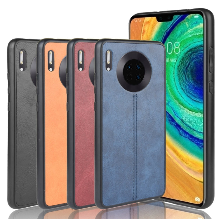For Huawei Mate 30 Shockproof Sewing Cow Pattern Skin PC + PU + TPU Case