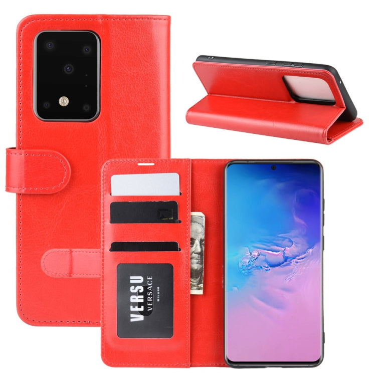 For Galaxy S20 Ultra R64 Texture Single Horizontal Flip Protective Case with Holder & Card Slots & Wallet& Photo Frame