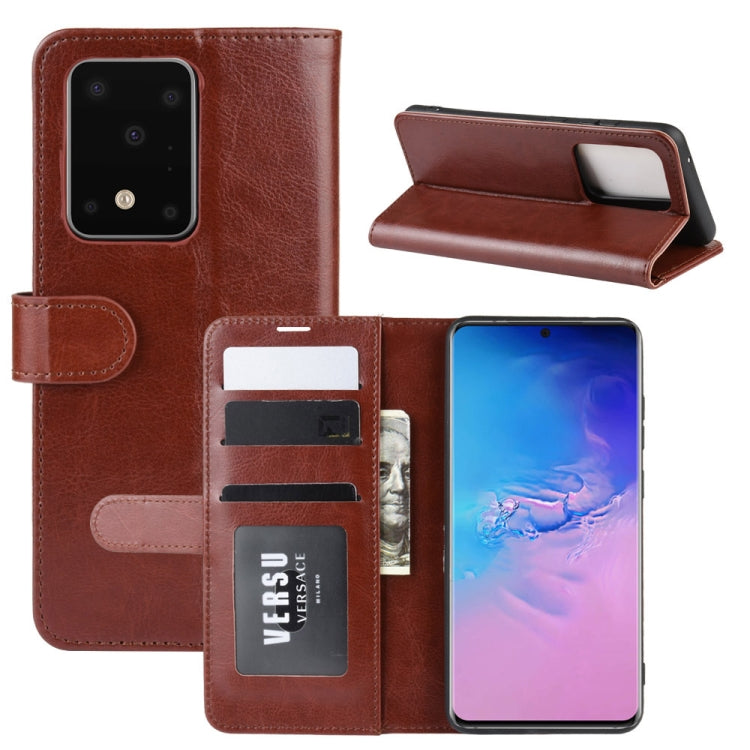 For Galaxy S20 Ultra R64 Texture Single Horizontal Flip Protective Case with Holder & Card Slots & Wallet& Photo Frame