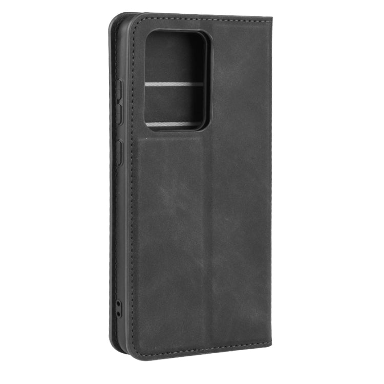 For Galaxy S20 Ultra Retro-skin Business Magnetic Suction Leather Case with Holder & Card Slots & Wallet