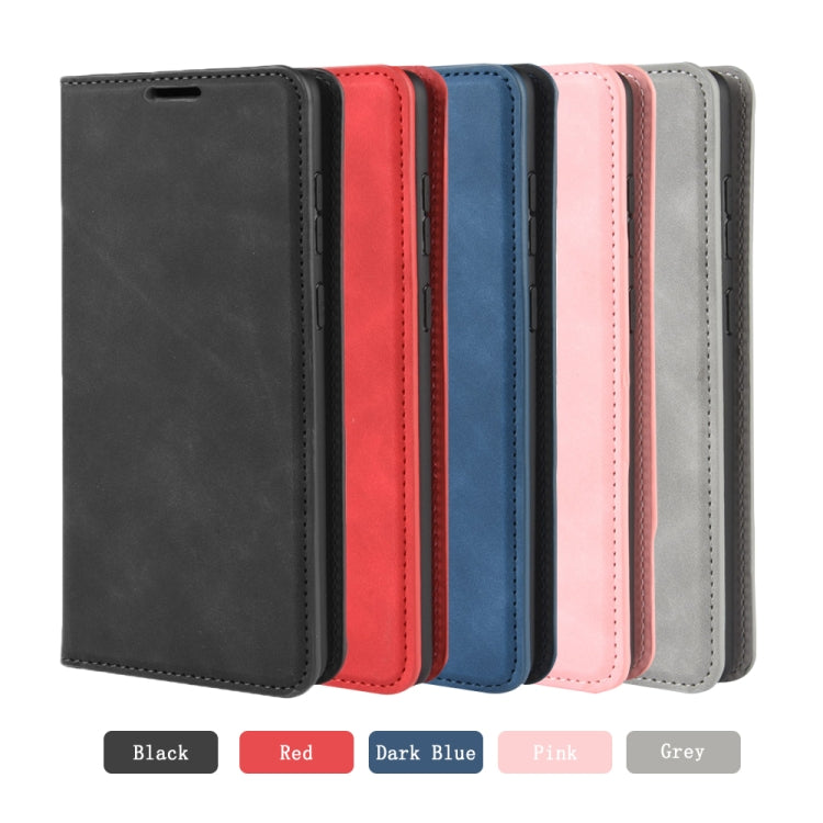 For Galaxy S20 Ultra Retro-skin Business Magnetic Suction Leather Case with Holder & Card Slots & Wallet