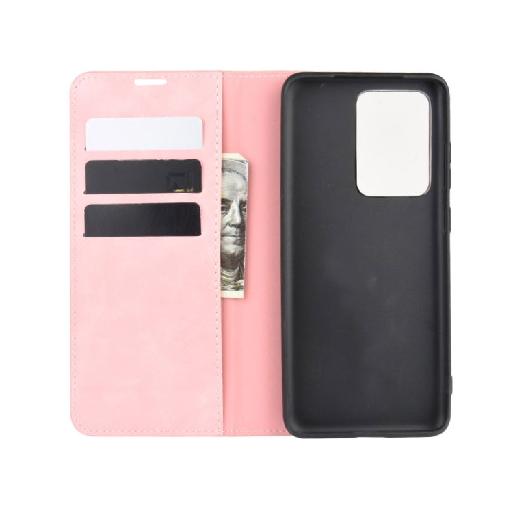 For Galaxy S20 Ultra Retro-skin Business Magnetic Suction Leather Case with Holder & Card Slots & Wallet