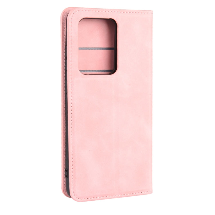 For Galaxy S20 Ultra Retro-skin Business Magnetic Suction Leather Case with Holder & Card Slots & Wallet