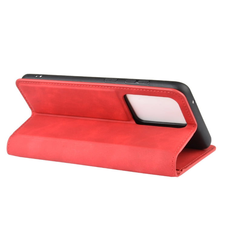 For Galaxy S20 Ultra Retro-skin Business Magnetic Suction Leather Case with Holder & Card Slots & Wallet