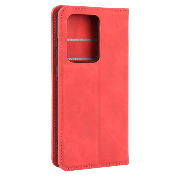 For Galaxy S20 Ultra Retro-skin Business Magnetic Suction Leather Case with Holder & Card Slots & Wallet