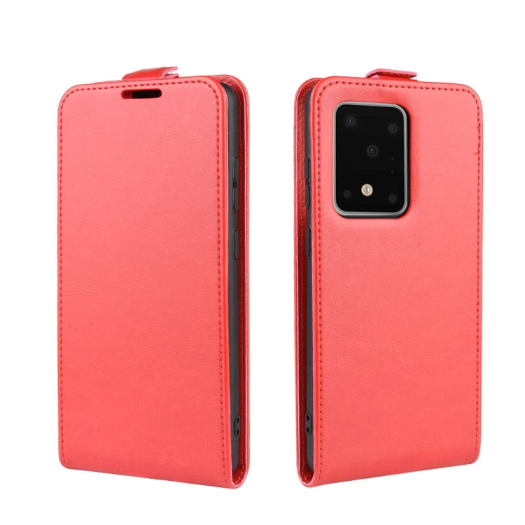 For Galaxy S20 Ultra R64 Texture Single Vertical Flip Leather Protective Case with Card Slots & Photo Frame