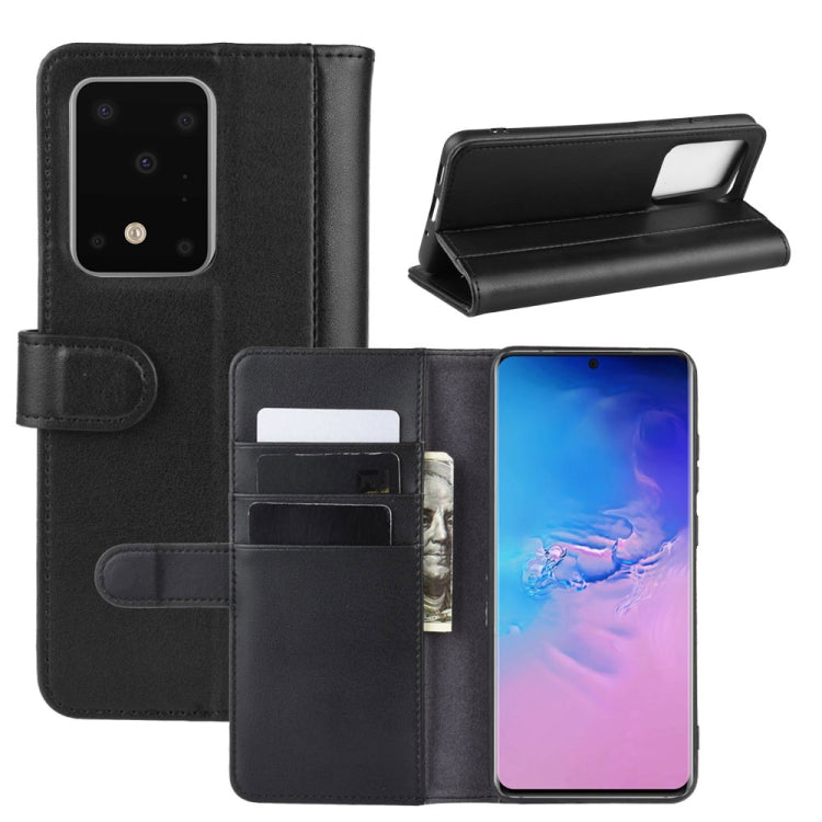 For Galaxy S20 Ultra Horizontal Flip Genuine Leather Case with Holder & Card Slots & Wallet