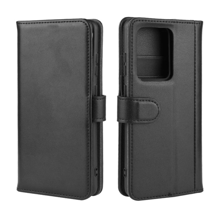 For Galaxy S20 Ultra Horizontal Flip Genuine Leather Case with Holder & Card Slots & Wallet