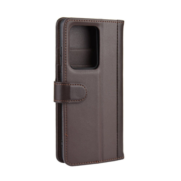 For Galaxy S20 Ultra Horizontal Flip Genuine Leather Case with Holder & Card Slots & Wallet