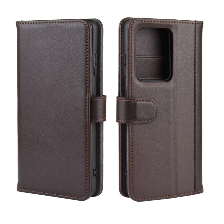 For Galaxy S20 Ultra Horizontal Flip Genuine Leather Case with Holder & Card Slots & Wallet