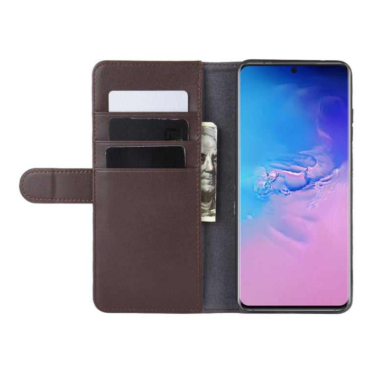 For Galaxy S20 Ultra Horizontal Flip Genuine Leather Case with Holder & Card Slots & Wallet