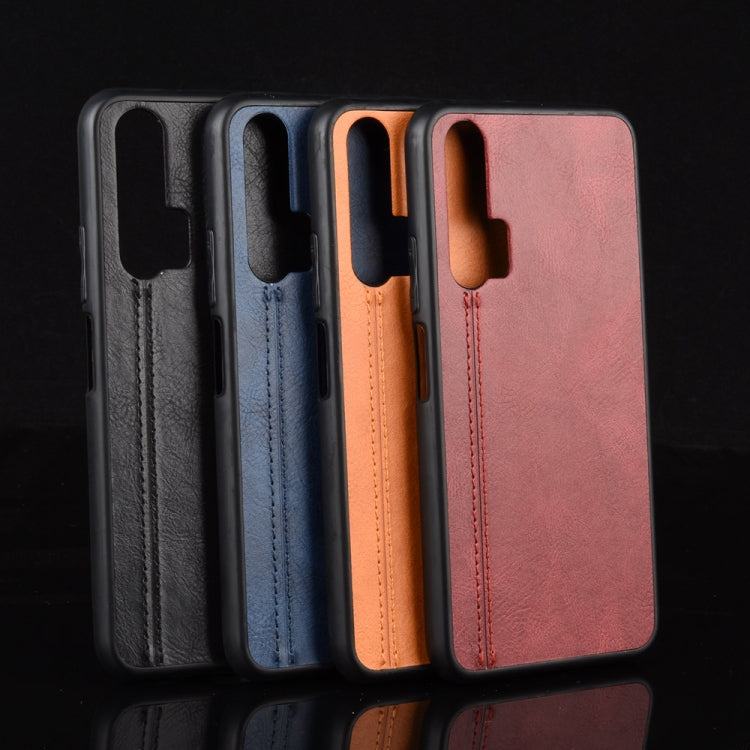 For Huawei Honor 20 Pro Shockproof Sewing Cow Pattern Skin PC + PU + TPU Case