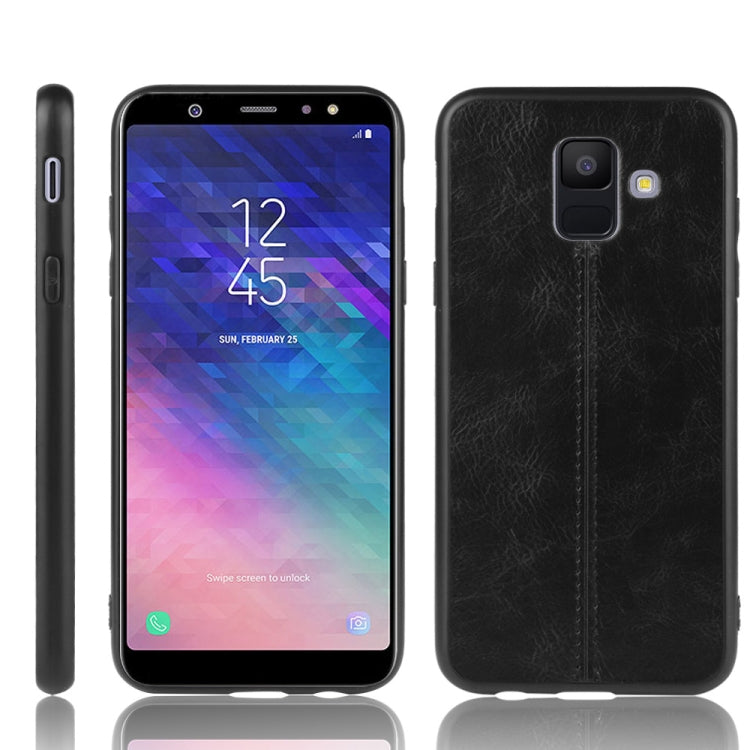 For Galaxy A6 Shockproof Sewing Cow Pattern Skin PC + PU + TPU Case