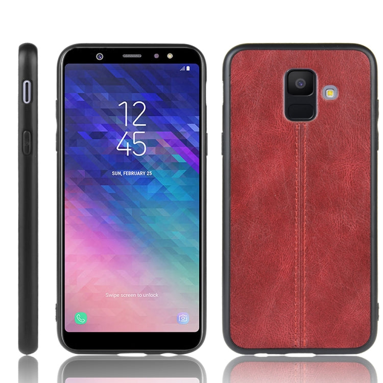 For Galaxy A6 Shockproof Sewing Cow Pattern Skin PC + PU + TPU Case